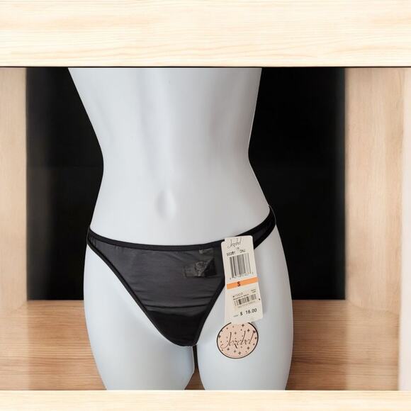 NWT Y2k Jezebel Black Sexy Thong Small Seamless bejeweled Blink - Picture 6 of 6